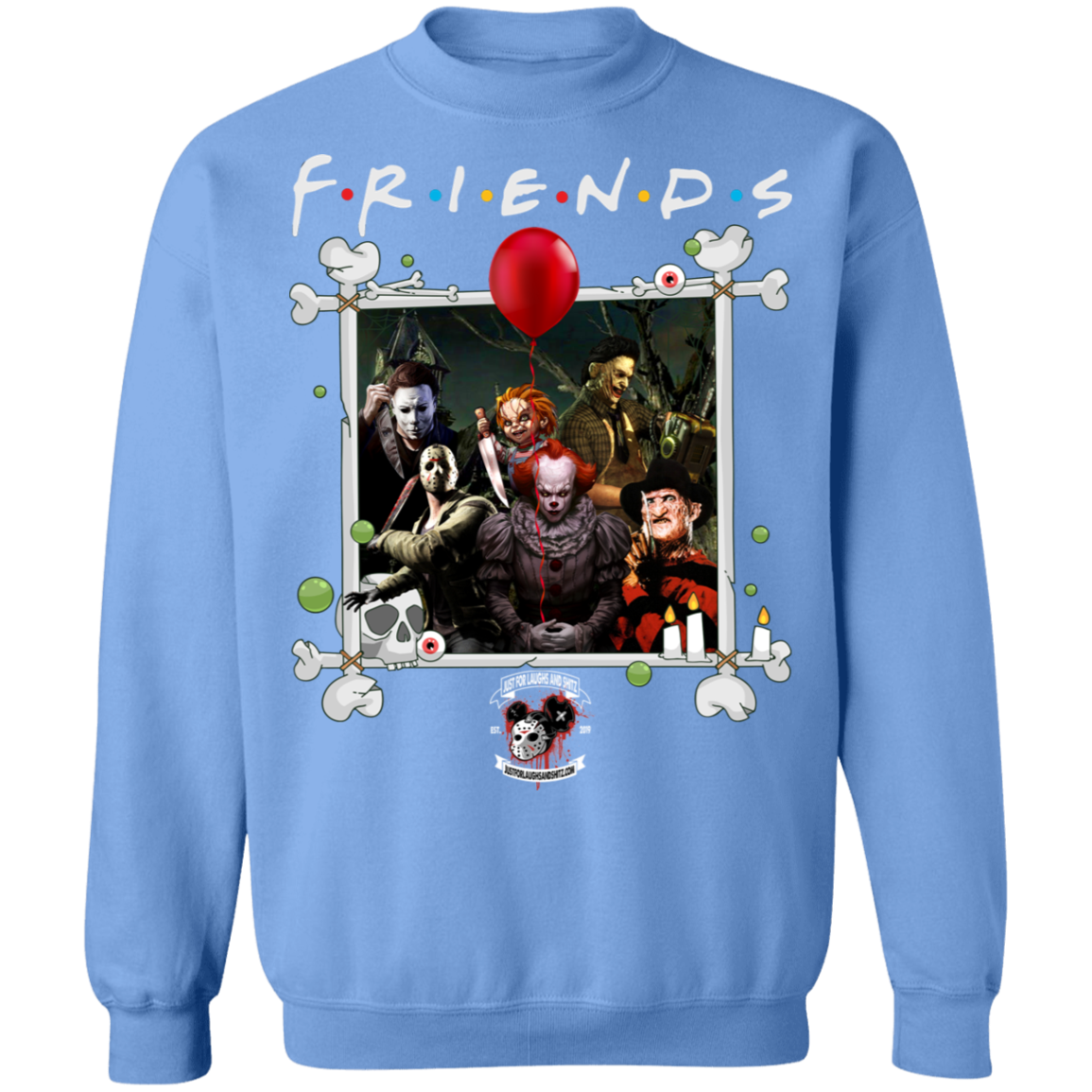 "FRIENDS IN HORROR" Crewneck Pullover Sweatshirt  8 oz.