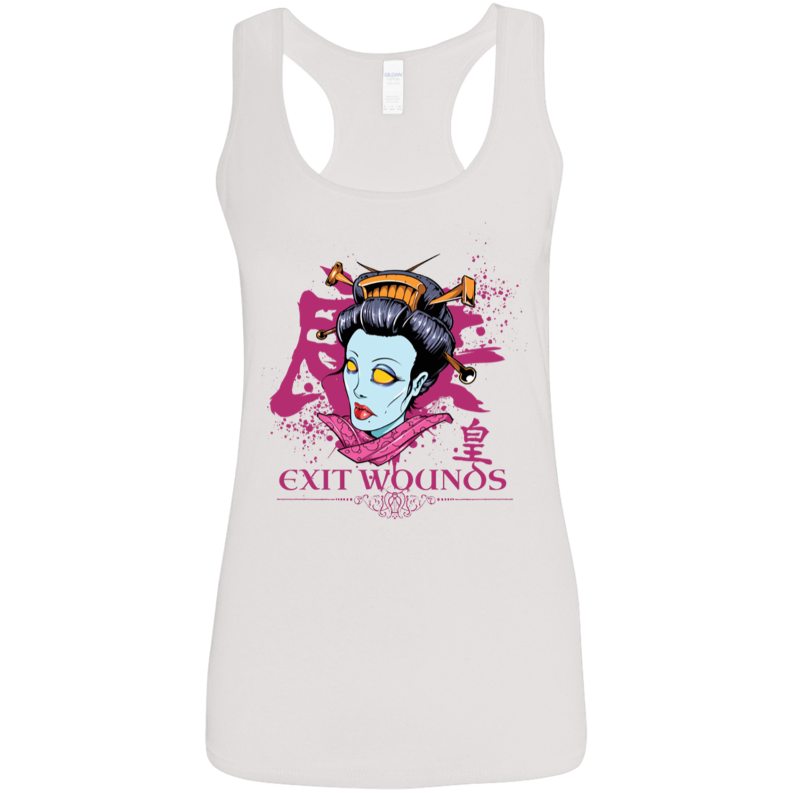 "EXIT WOUNDS" Ladies' Softstyle Racerback Tank