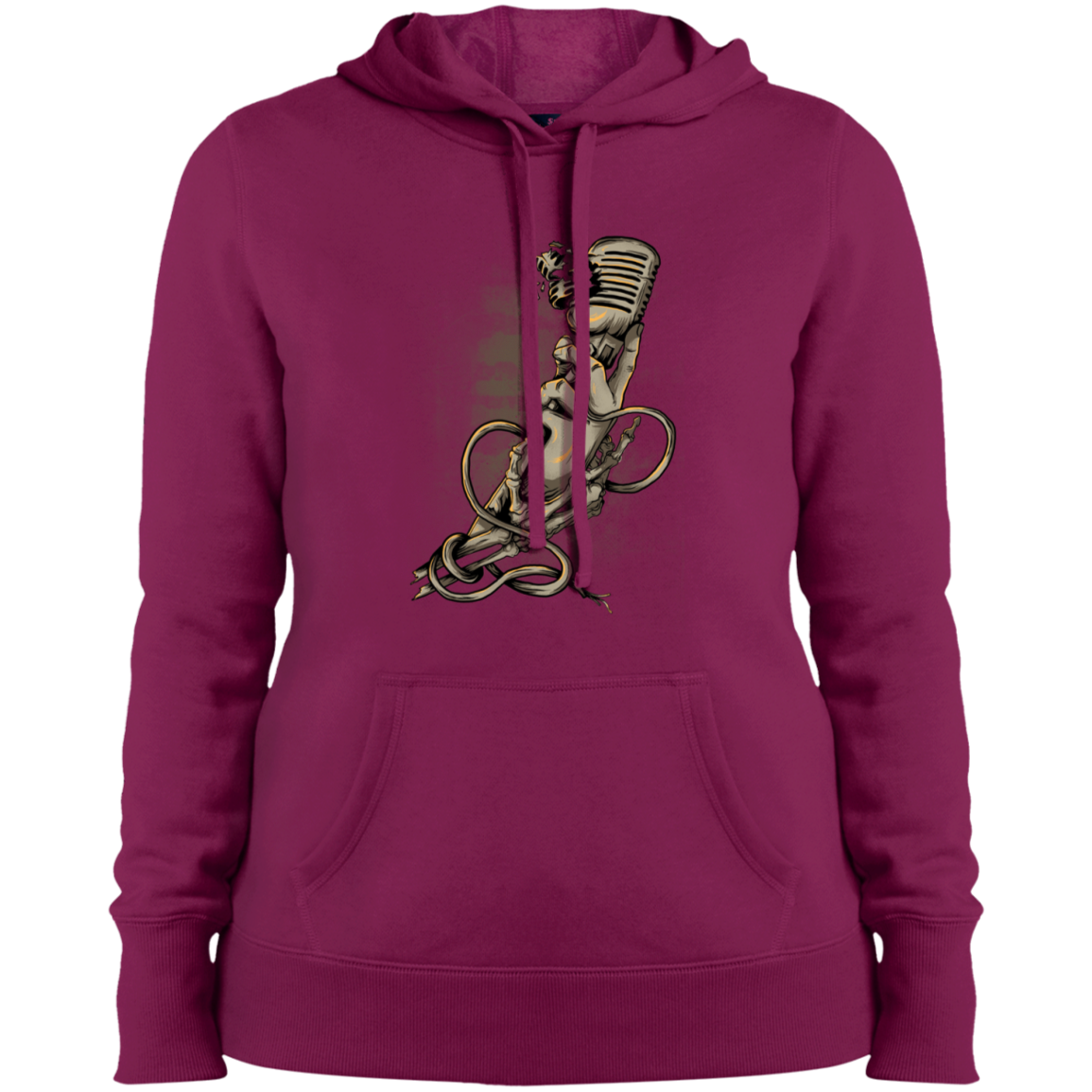 "MICROPHONE FIEND" Ladies' Pullover Hooded Sweatshirt