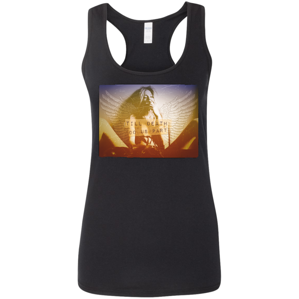 "TILL DEATH DO US" Ladies' Softstyle Racerback Tank