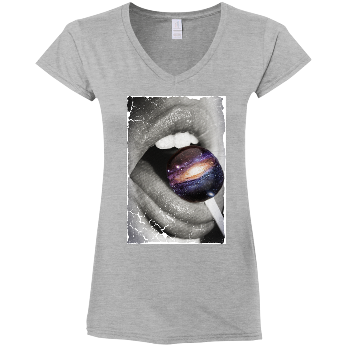 "GALACTIC TASTE" Ladies' Fitted Softstyle 4.5 oz V-Neck T-Shirt