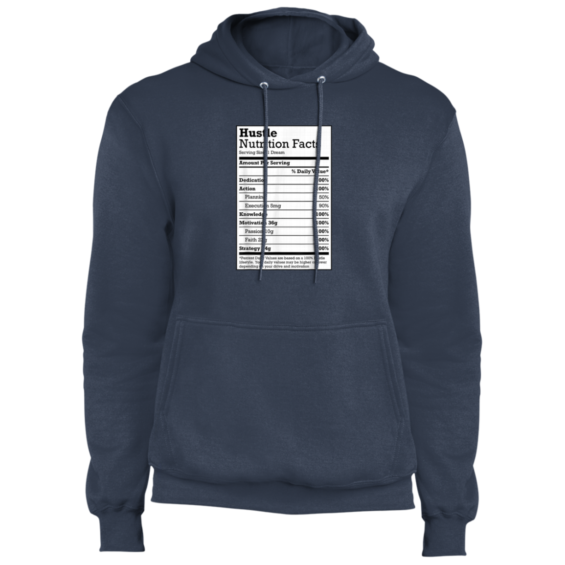 "HUSTLE NUTRITION FACTS" Core Fleece Pullover Hoodie