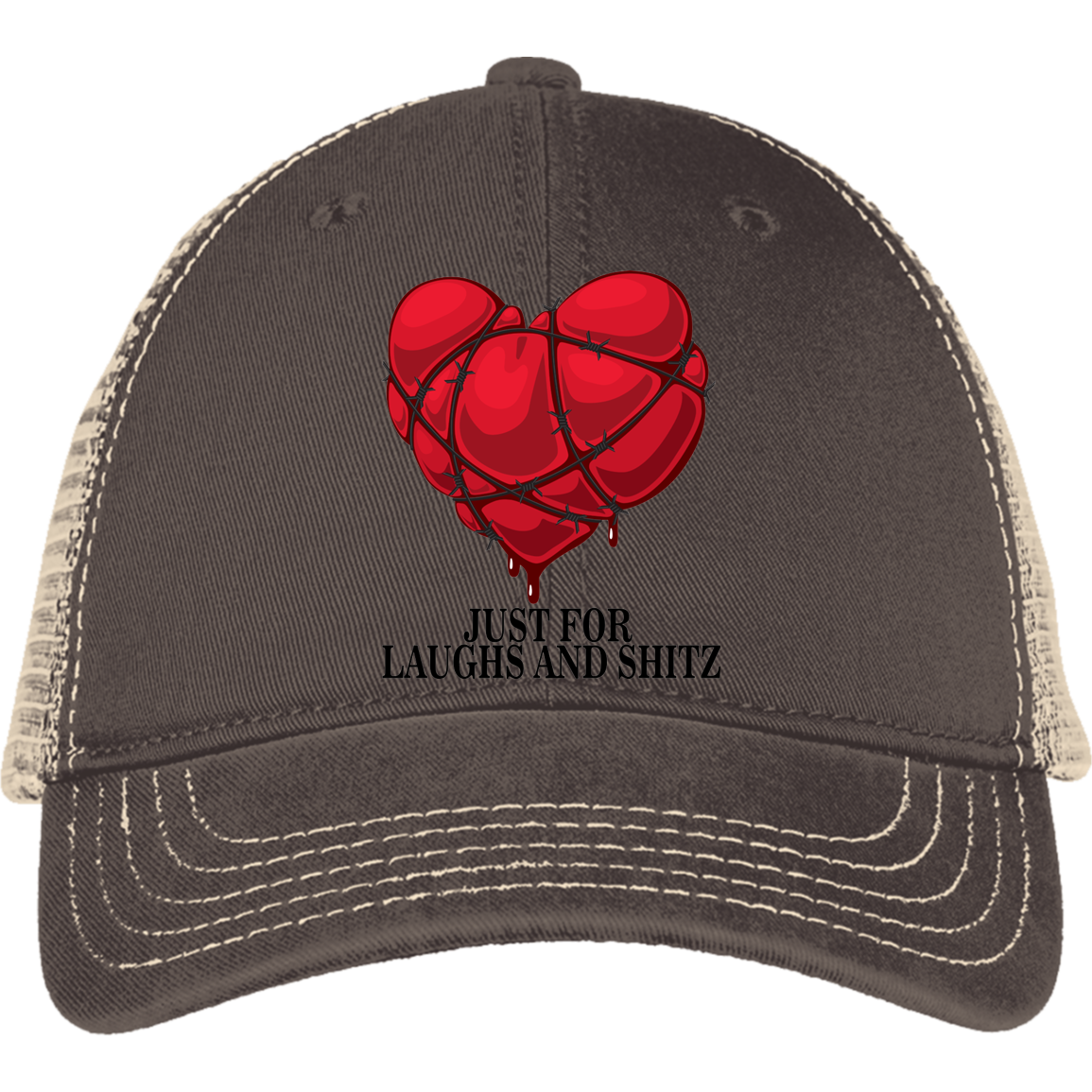 "MY BLOODY HEART" in black print Mesh Back Cap