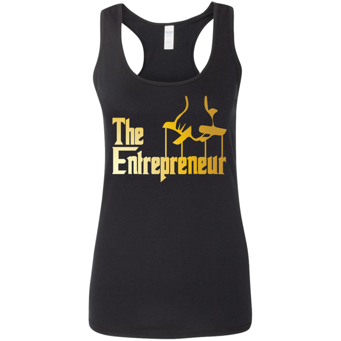 "HANDS OF AN ENTREPRENEUR Ladies' Softstyle Racerback Tank