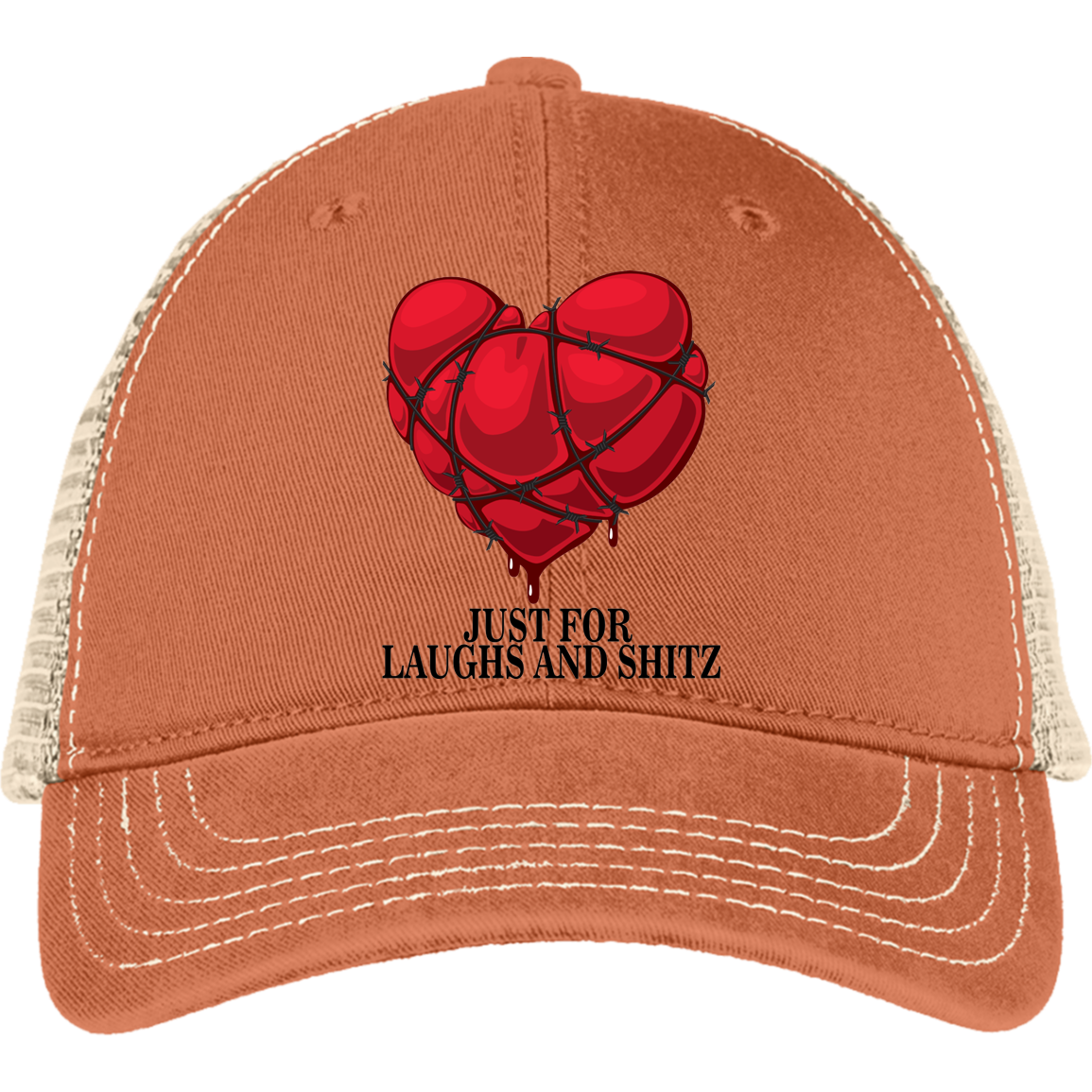 "MY BLOODY HEART" in black print Mesh Back Cap