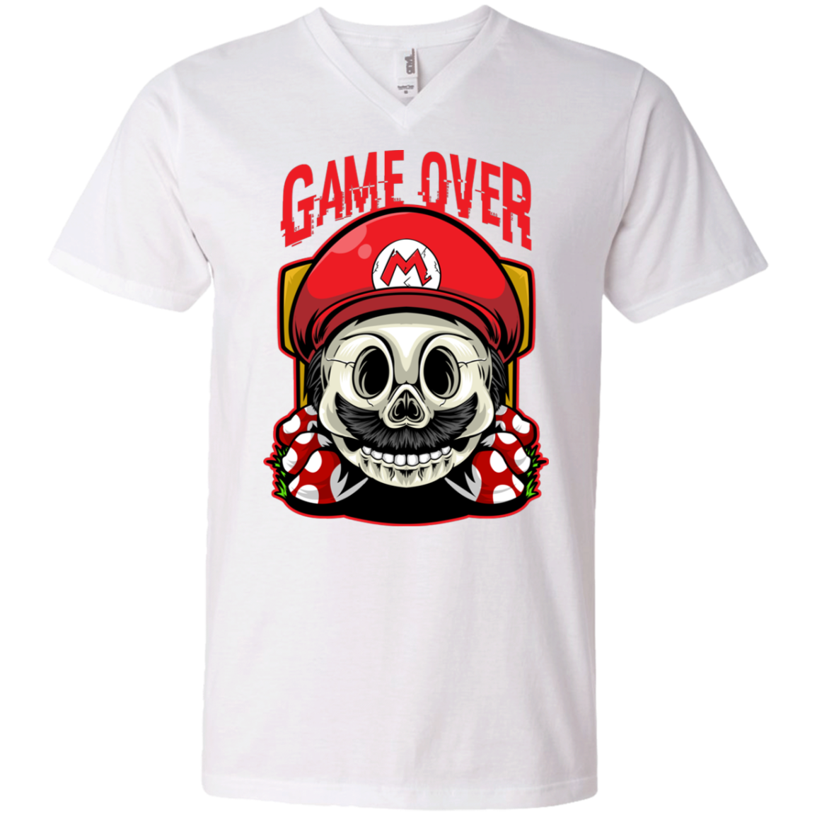 "GAME OVER" Men's Printed V-Neck T-Shirt