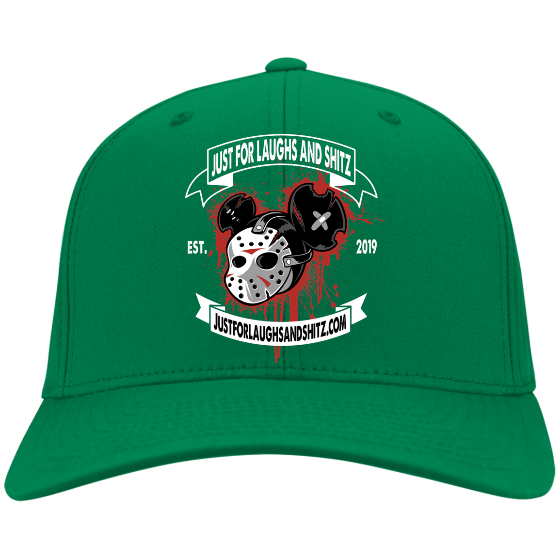 "MICKY MASK" with white banner Twill Cap