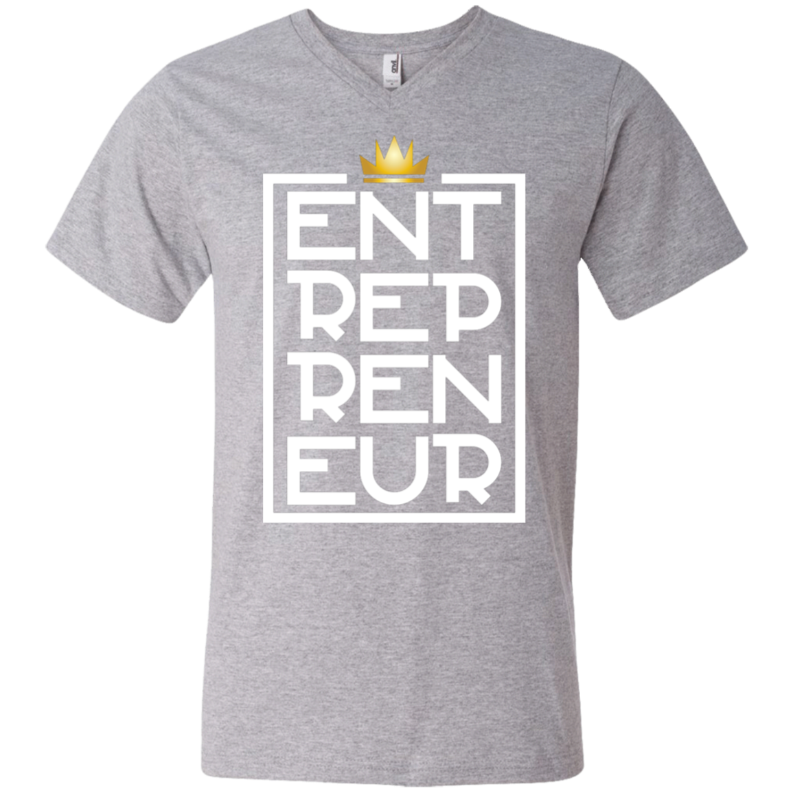 "KING ENTREPRENEUR" Men's Printed V-Neck T-Shirt