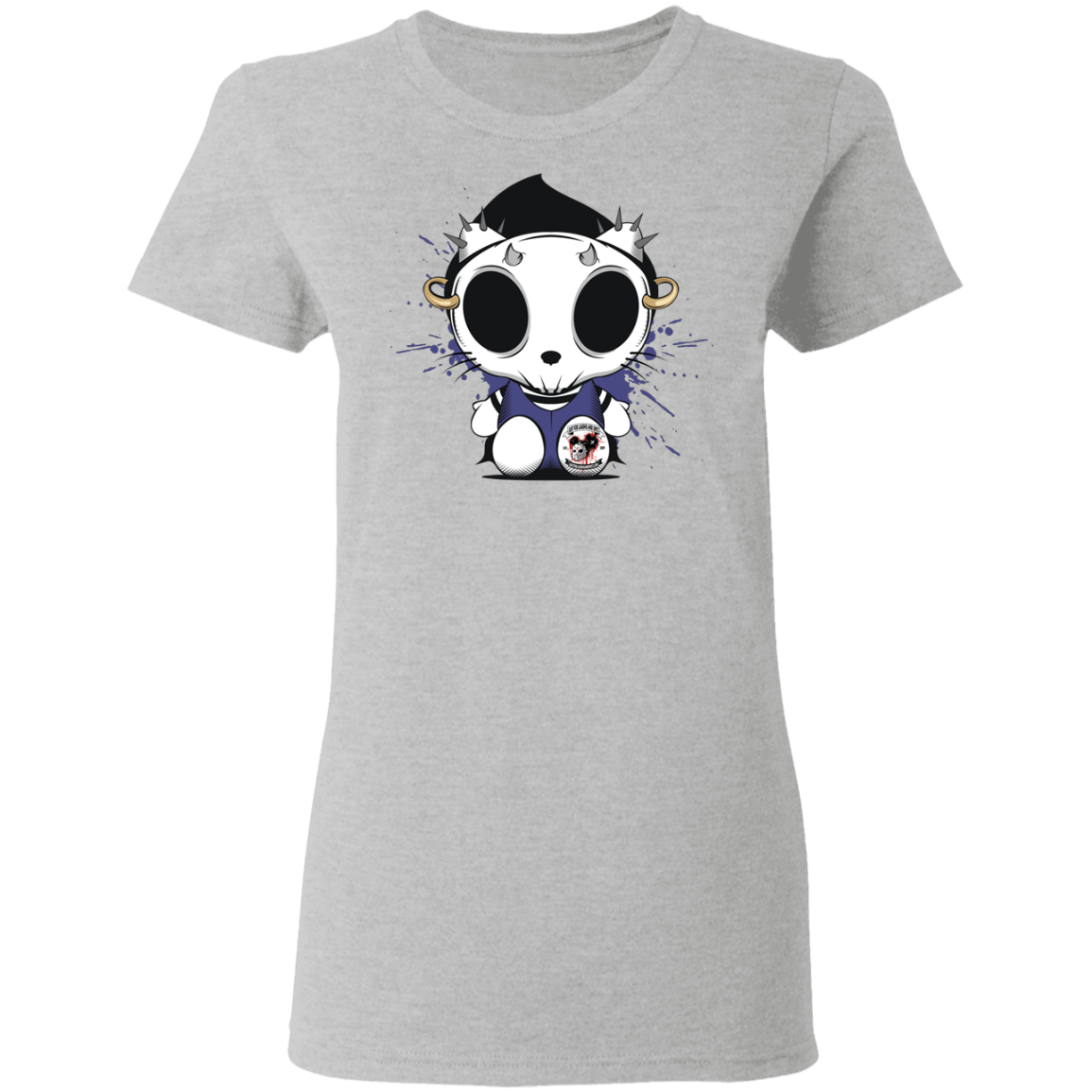 "KITTY SKULL" Ladies' 5.3 oz. T-Shirt