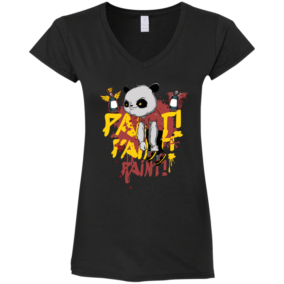 "PAINT PAINT PAINT" Ladies' Fitted Softstyle 4.5 oz V-Neck T-Shirt