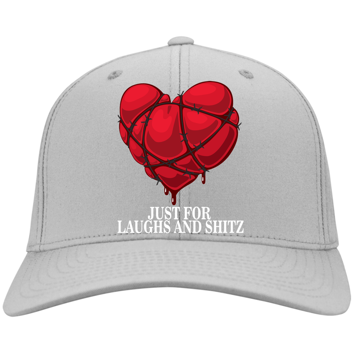 "MY BLOODY HEART" in white print Twill Cap