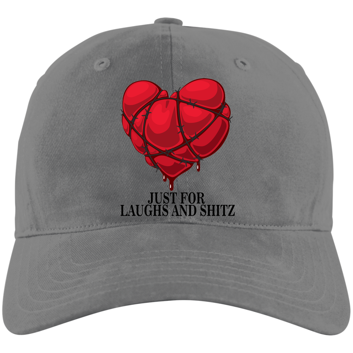 "MY BLOODY HEART" in black print Adidas Unstructured Cresting Cap