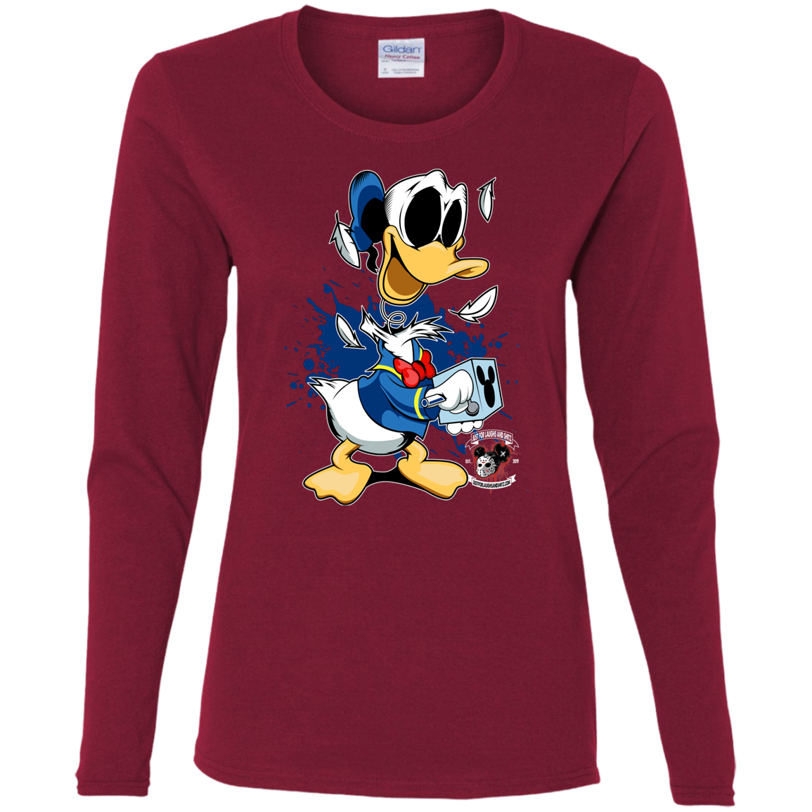 "DONALD IN A BOX" Ladies' Cotton LS T-Shirt