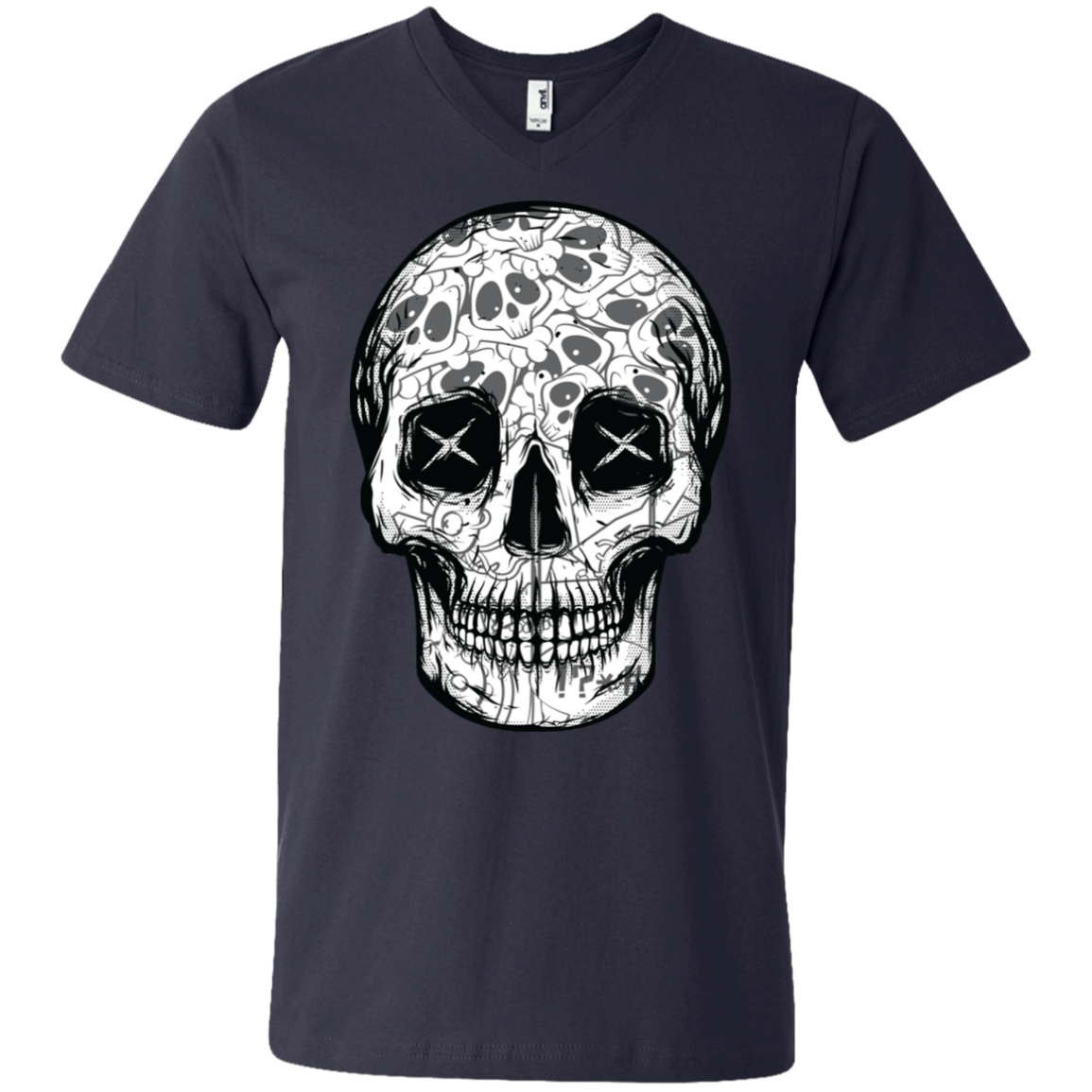 "SKULL HEADS" Men's Printed V-Neck T-Shirt