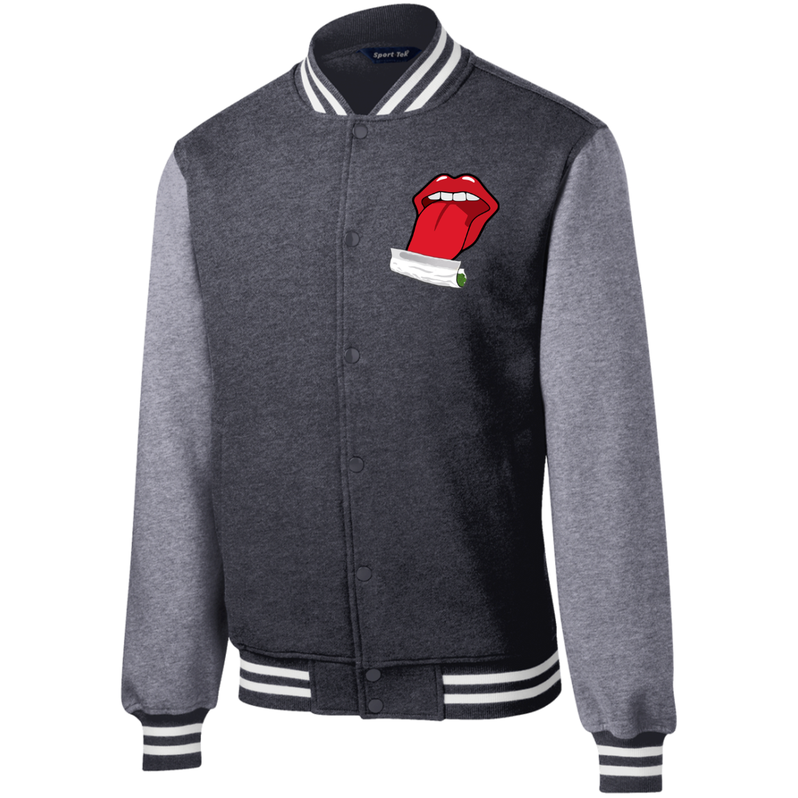 "ROLLING JOINT" Mens Fleece Letterman Jacket