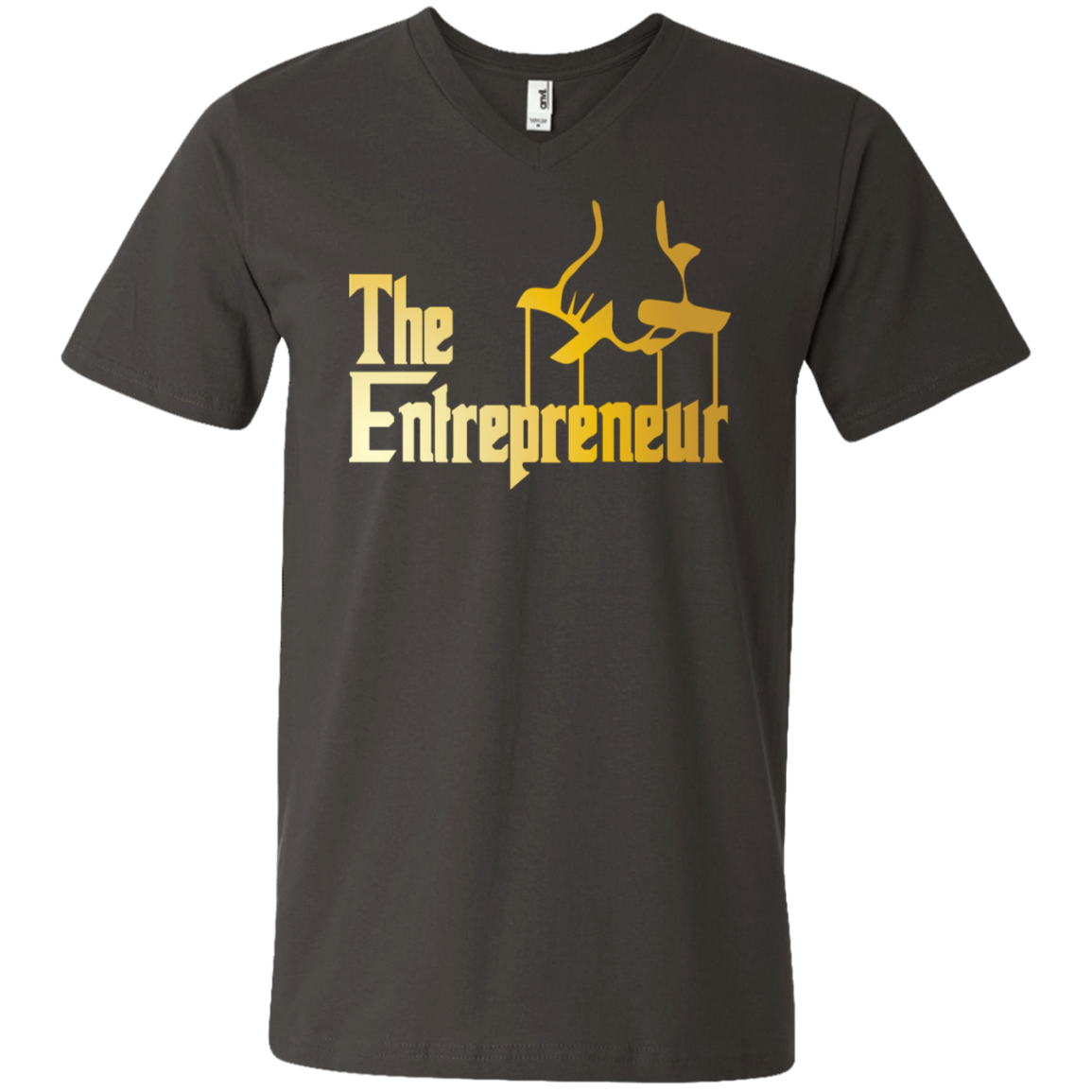 "HANDS OF AN ENTREPRENEUR" Printed V-Neck T-Shirt