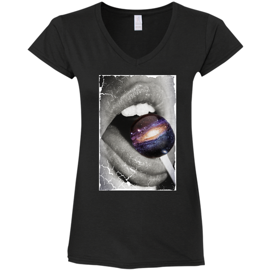 "GALACTIC TASTE" Ladies' Fitted Softstyle 4.5 oz V-Neck T-Shirt