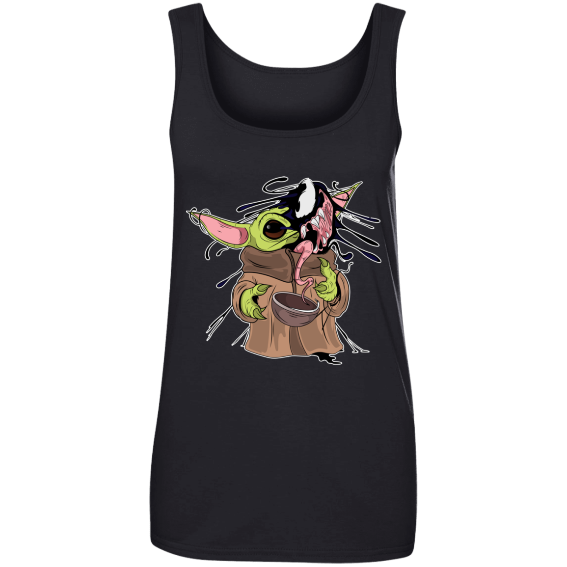 "BABY YODA VENOM"  Ladies' 100% Ringspun Cotton Tank Top