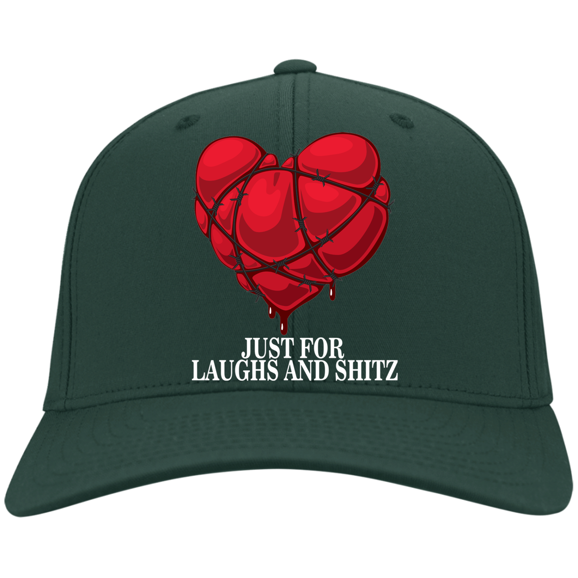 "MY BLOODY HEART" in white print Twill Cap