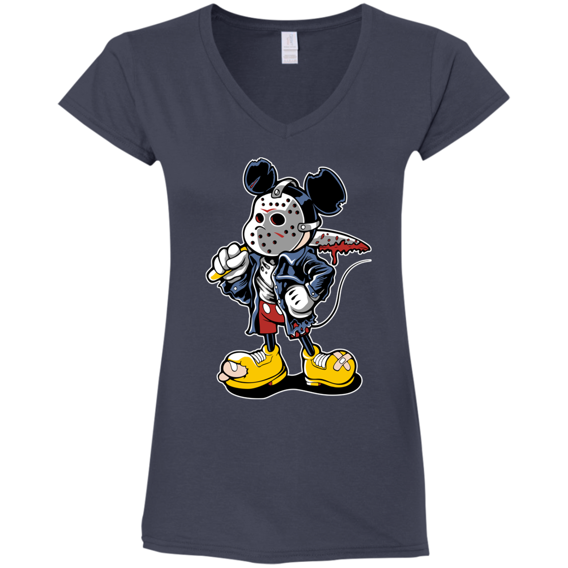 "MANIAC MICKEY" Ladies' Fitted Softstyle 4.5 oz V-Neck T-Shirt