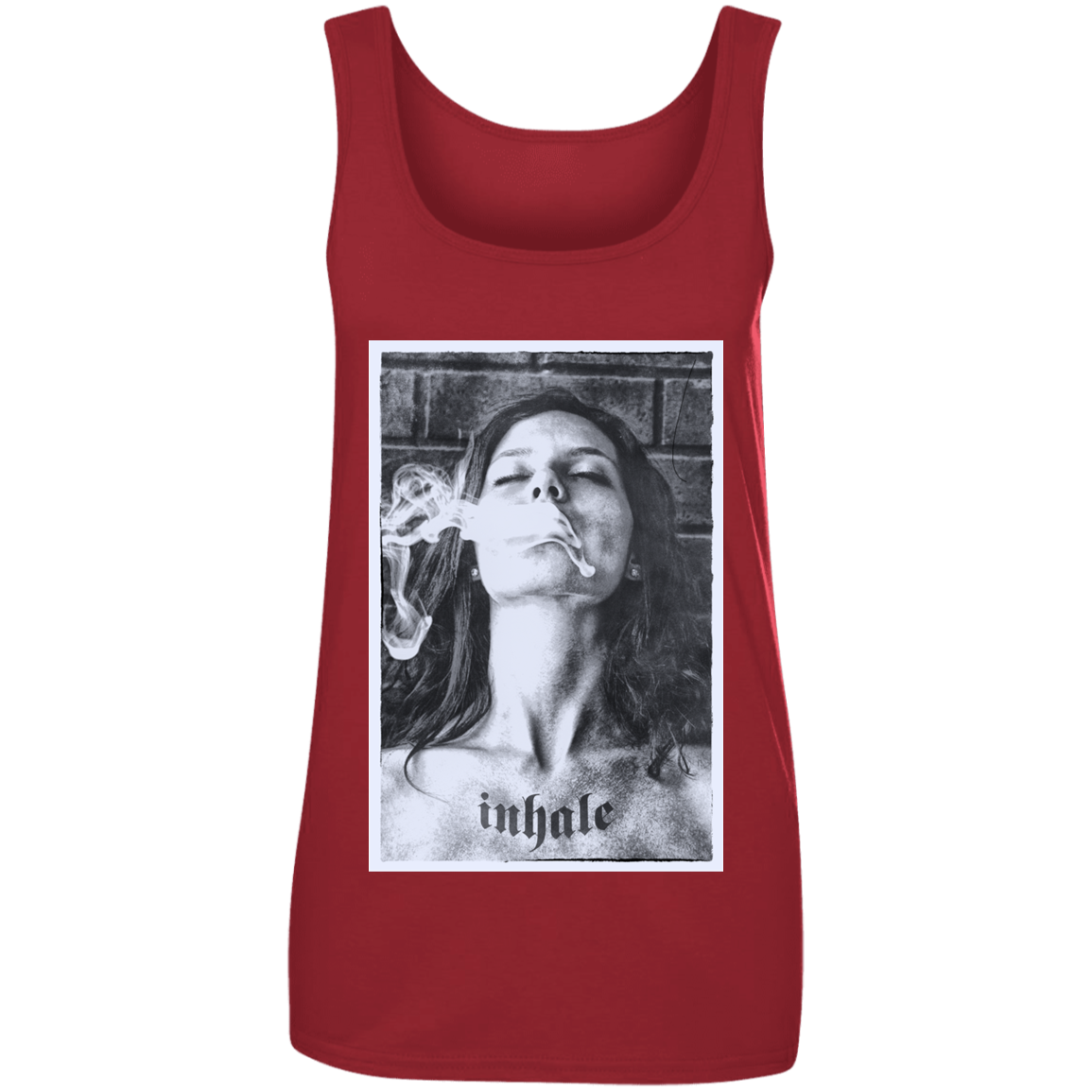 "INHALE" Ladies' 100% Ringspun Cotton Tank Top