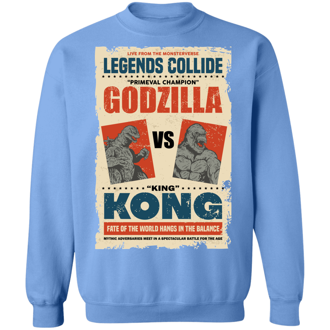 "GODZILLA VS KONG" Crewneck Pullover Sweatshirt  8 oz.