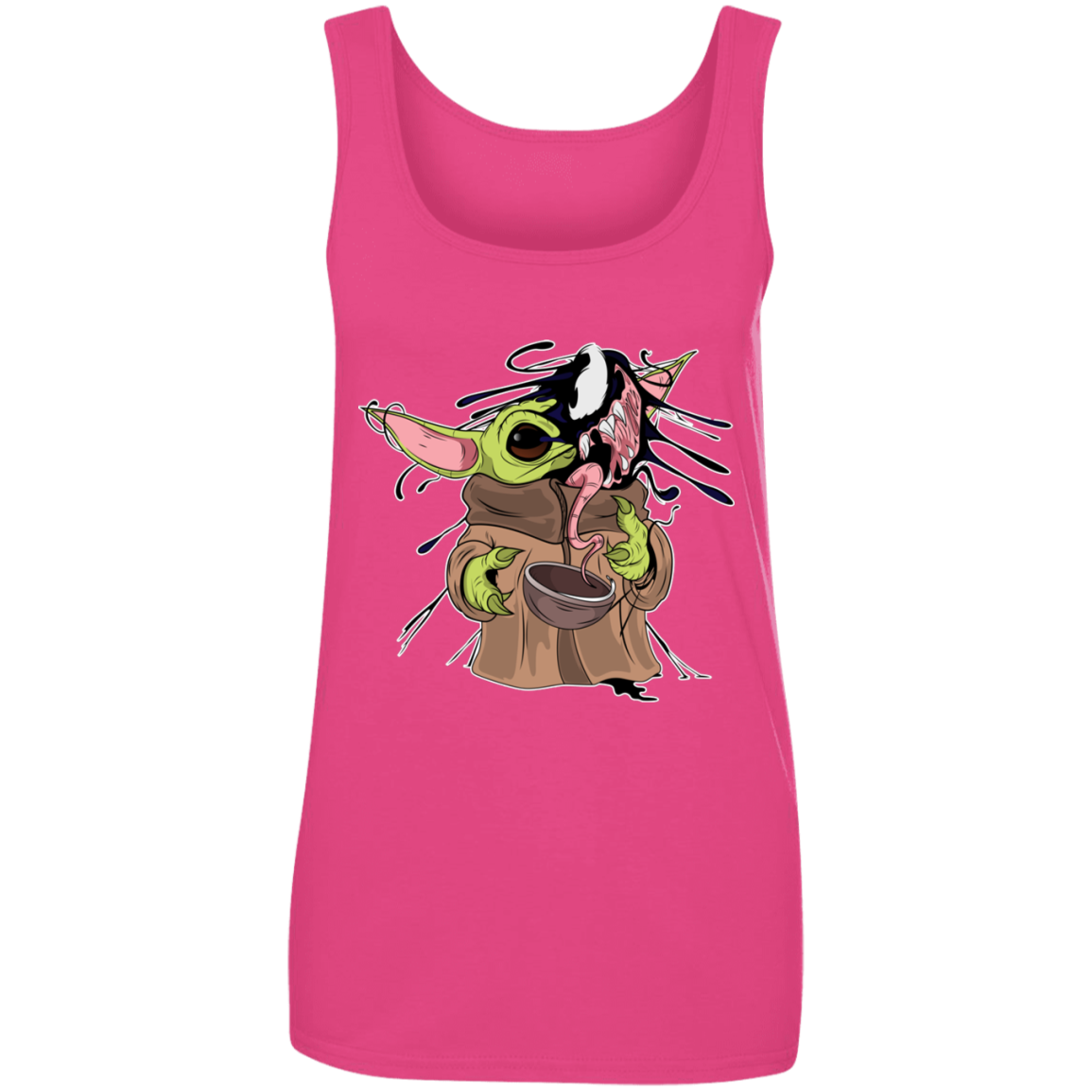 "BABY YODA VENOM"  Ladies' 100% Ringspun Cotton Tank Top