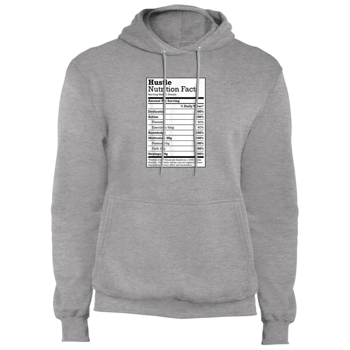 "HUSTLE NUTRITION FACTS" Core Fleece Pullover Hoodie