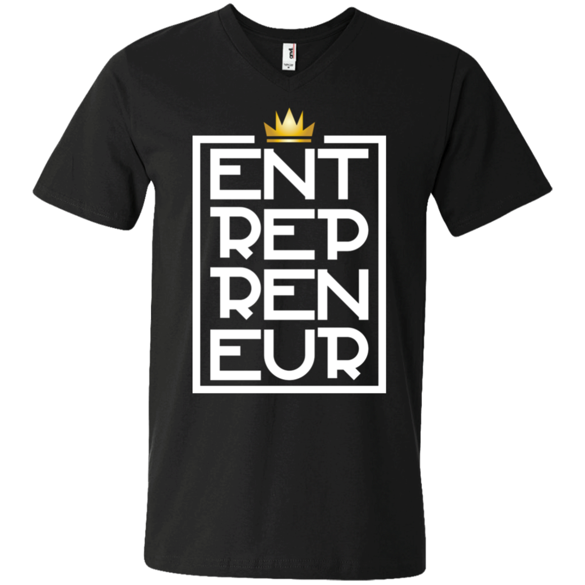 "KING ENTREPRENEUR" Men's Printed V-Neck T-Shirt