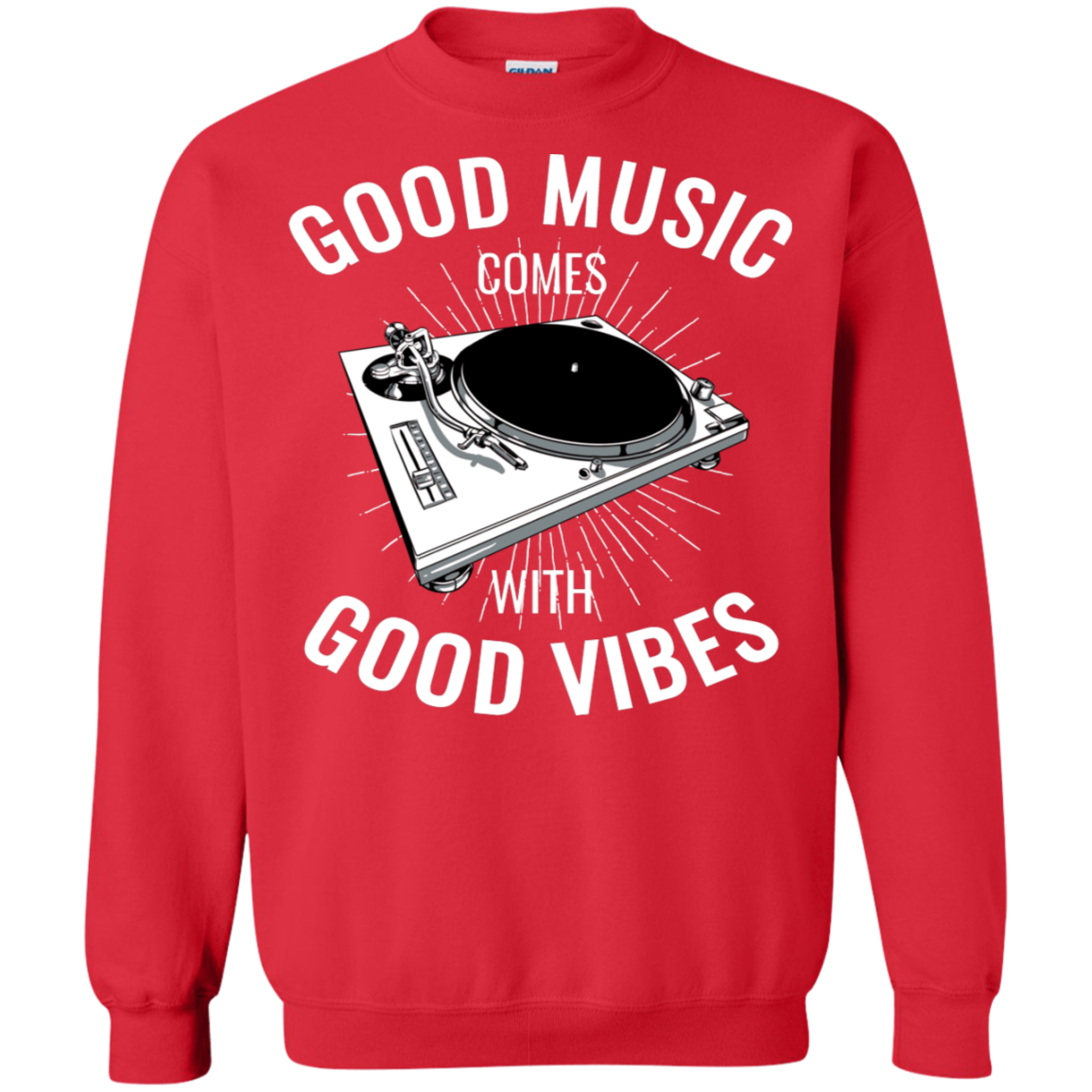 "GOOD VIBES" Crewneck Pullover Sweatshirt  8 oz.