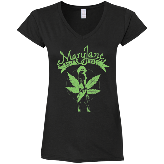 "MARY JANE" Ladies' Fitted Softstyle 4.5 oz V-Neck T-Shirt