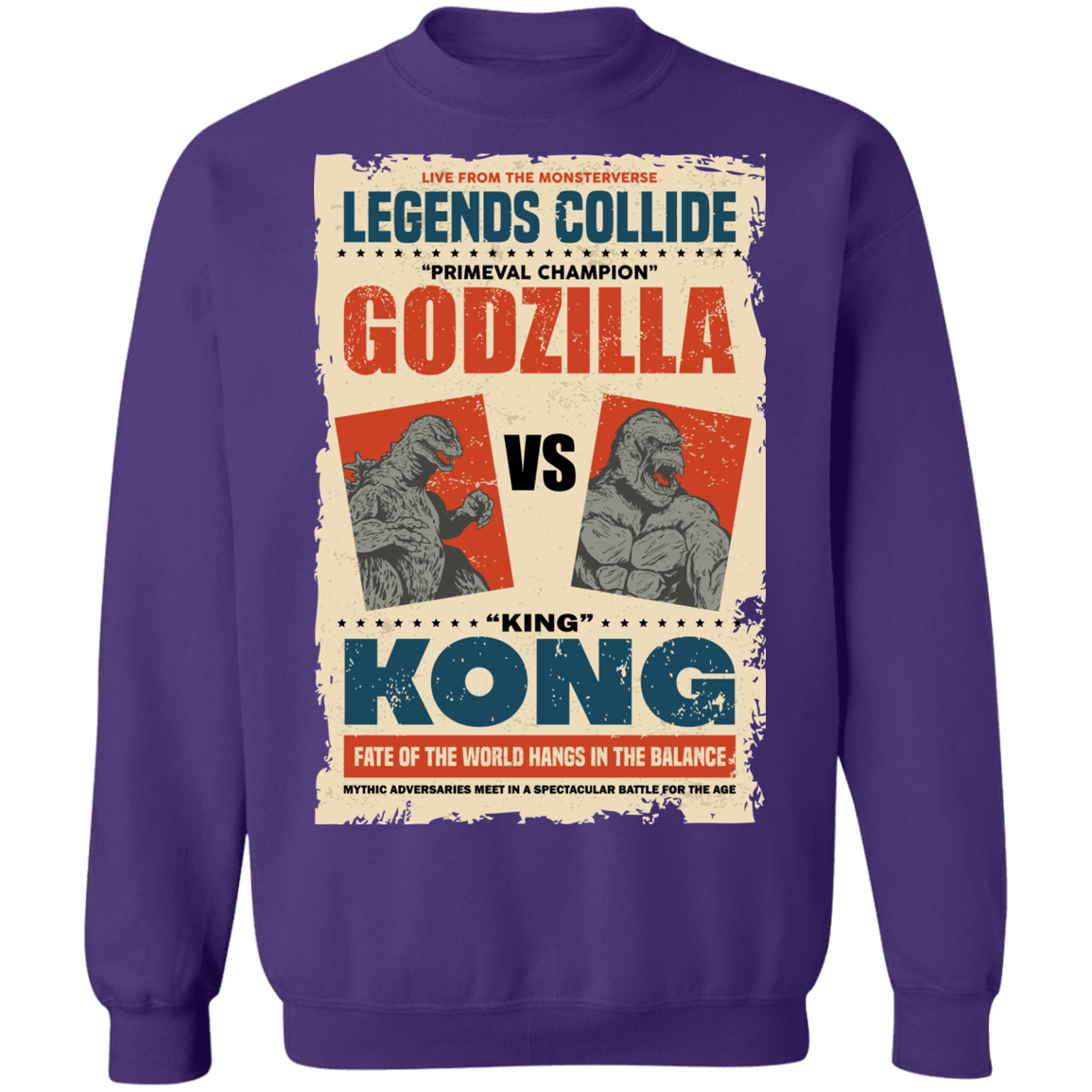 "GODZILLA VS KONG" Crewneck Pullover Sweatshirt  8 oz.