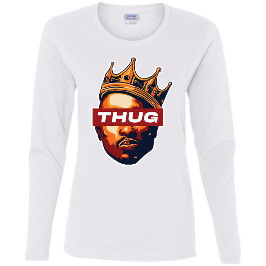 "THUG" Ladies' Cotton LS T-Shirt