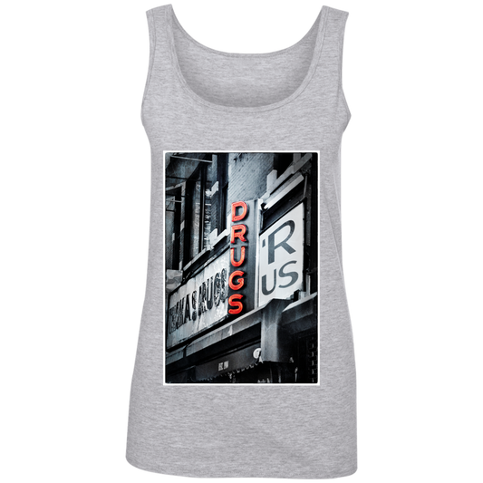 "DRUGS R US" Ladies' 100% Ringspun Cotton Tank Top