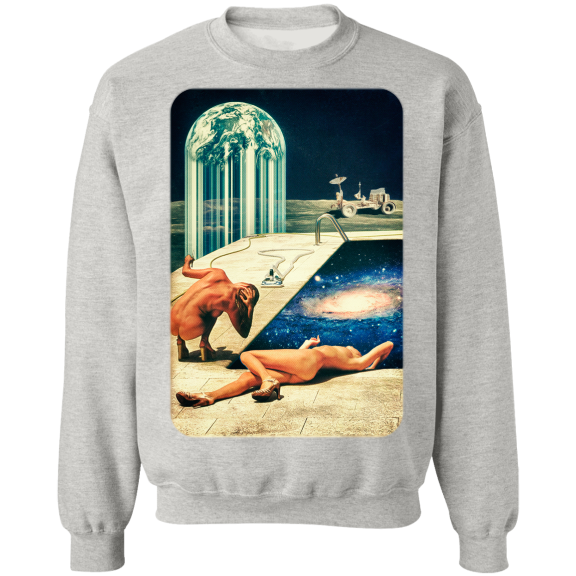 "MOON POOL" Crewneck Pullover Sweatshirt  8 oz.