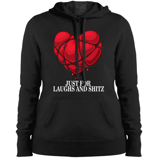 "MY BLOODY HEART" Ladies' Pullover Hooded Sweatshirt in white priint