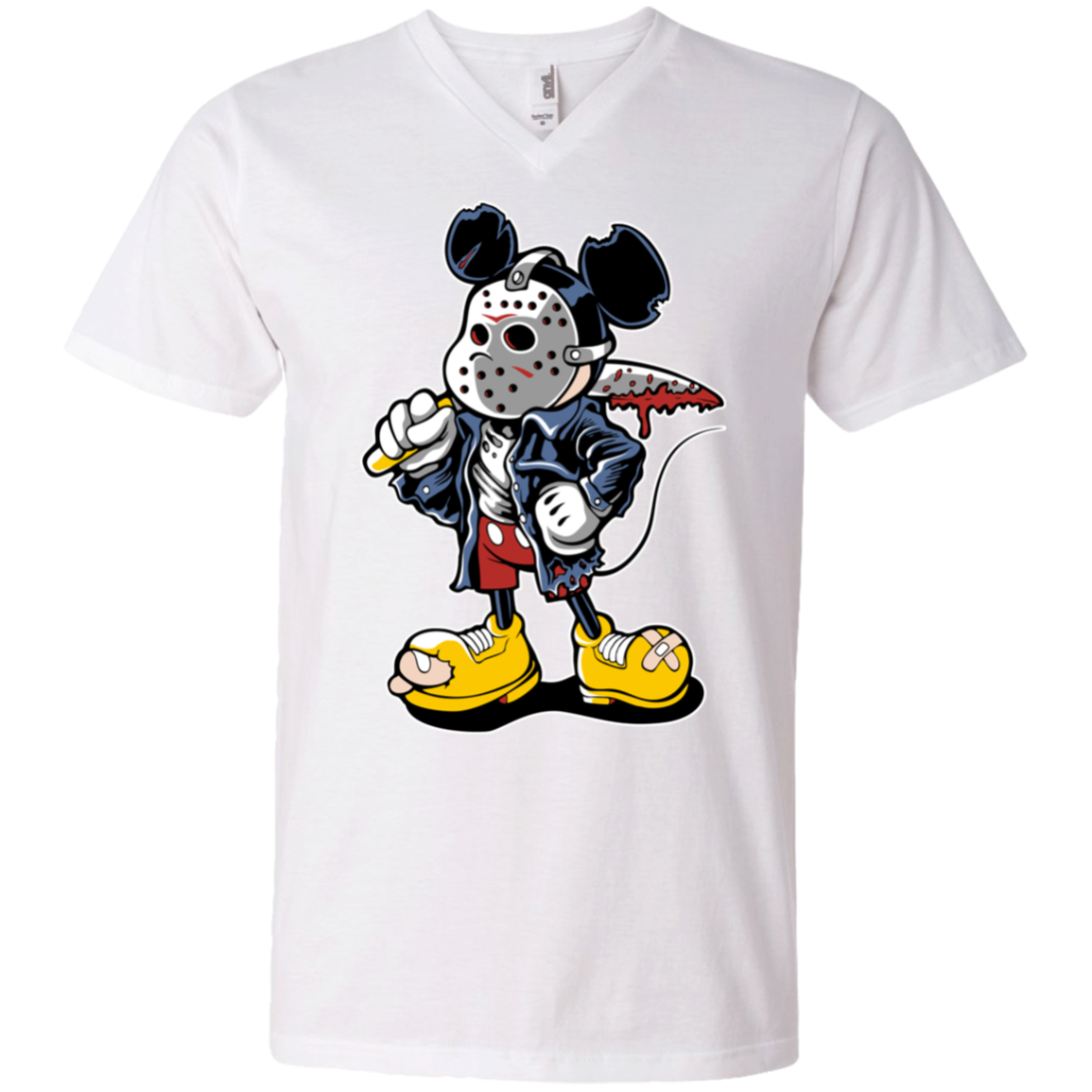 "MANIAC MICKY" Men's Printed V-Neck T-Shirt