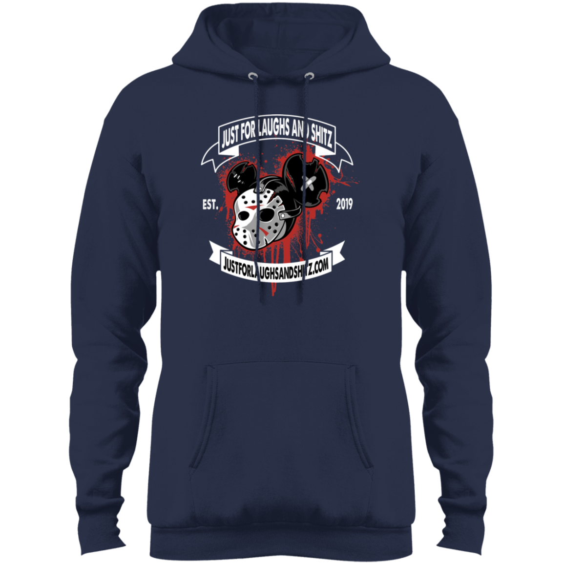 "MICKEY MASK" Mens Core Fleece Pullover Hoodie in black print