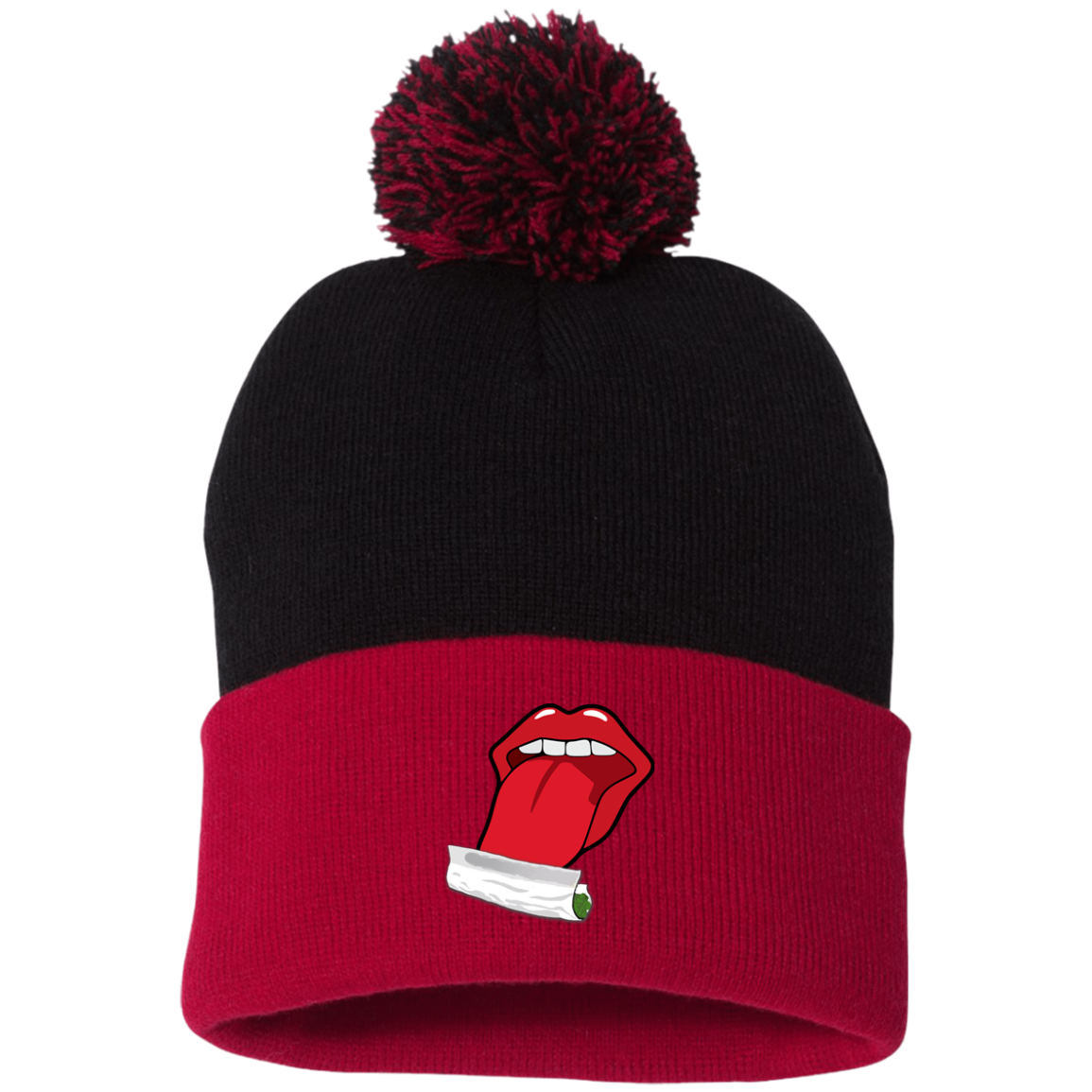 "ROLLING JOINT" Pom Pom Knit Cap