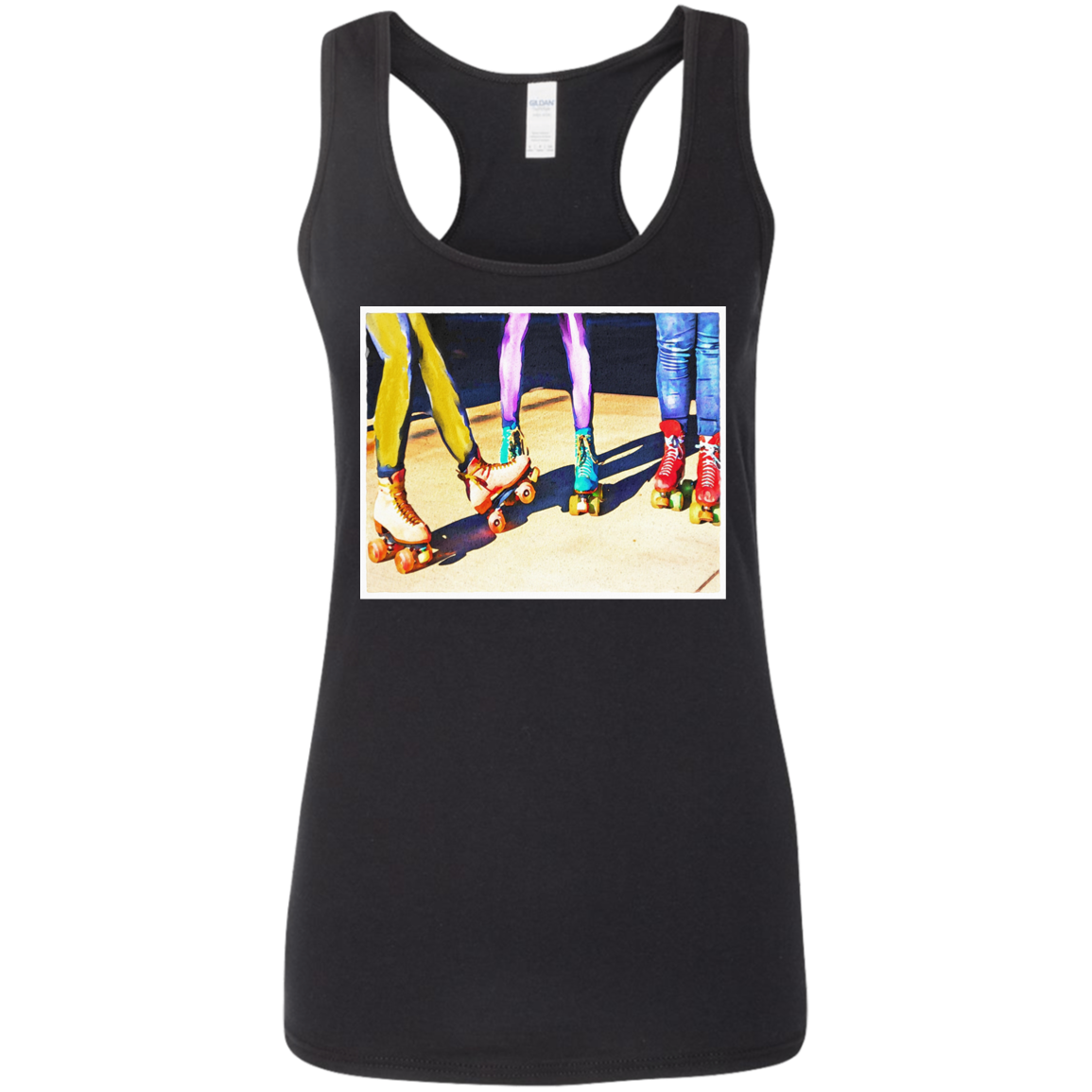 "ROLLER BOOGIE" Ladies' Softstyle Racerback Tank