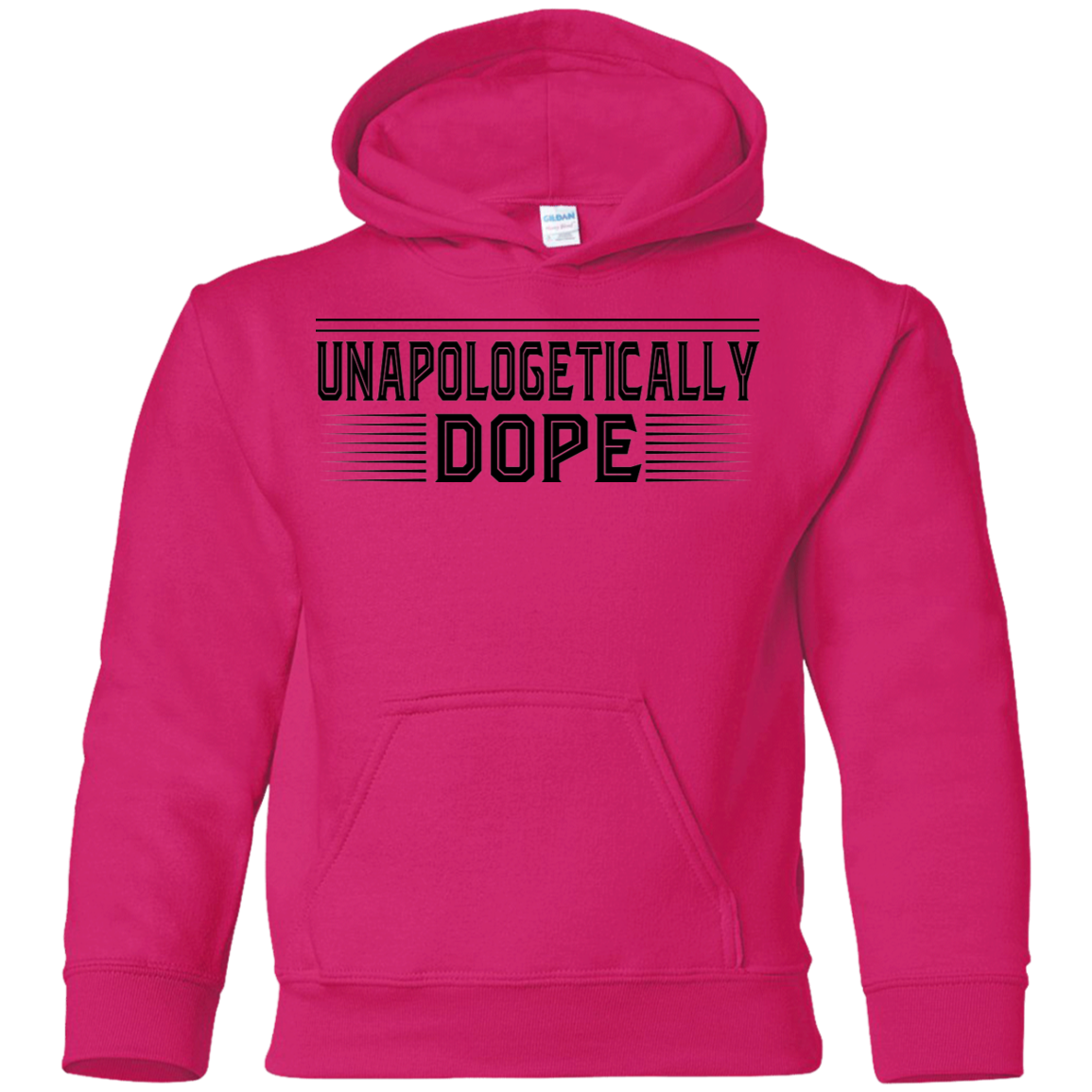 "UNAPOLOGETICALL DOPE" Youth Pullover Hoodie in black print