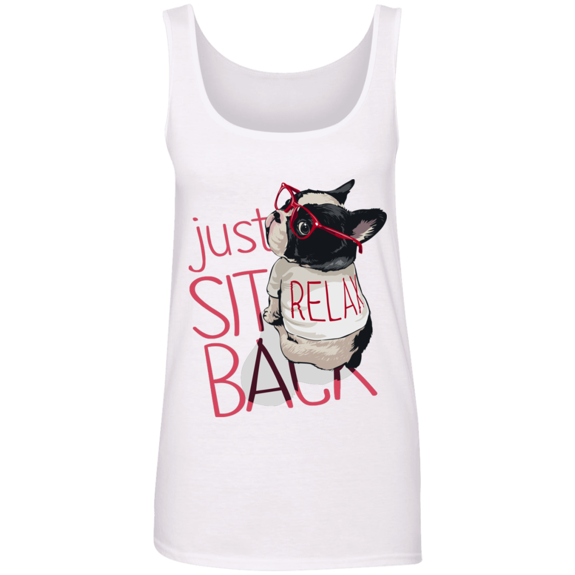 "RELAX" Ladies' 100% Ringspun Cotton Tank Top