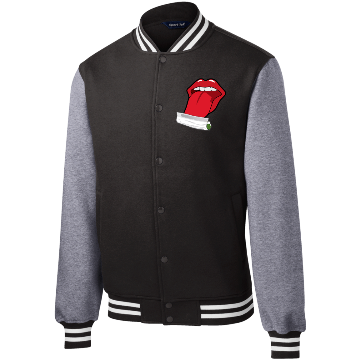 "ROLLING JOINT" Mens Fleece Letterman Jacket