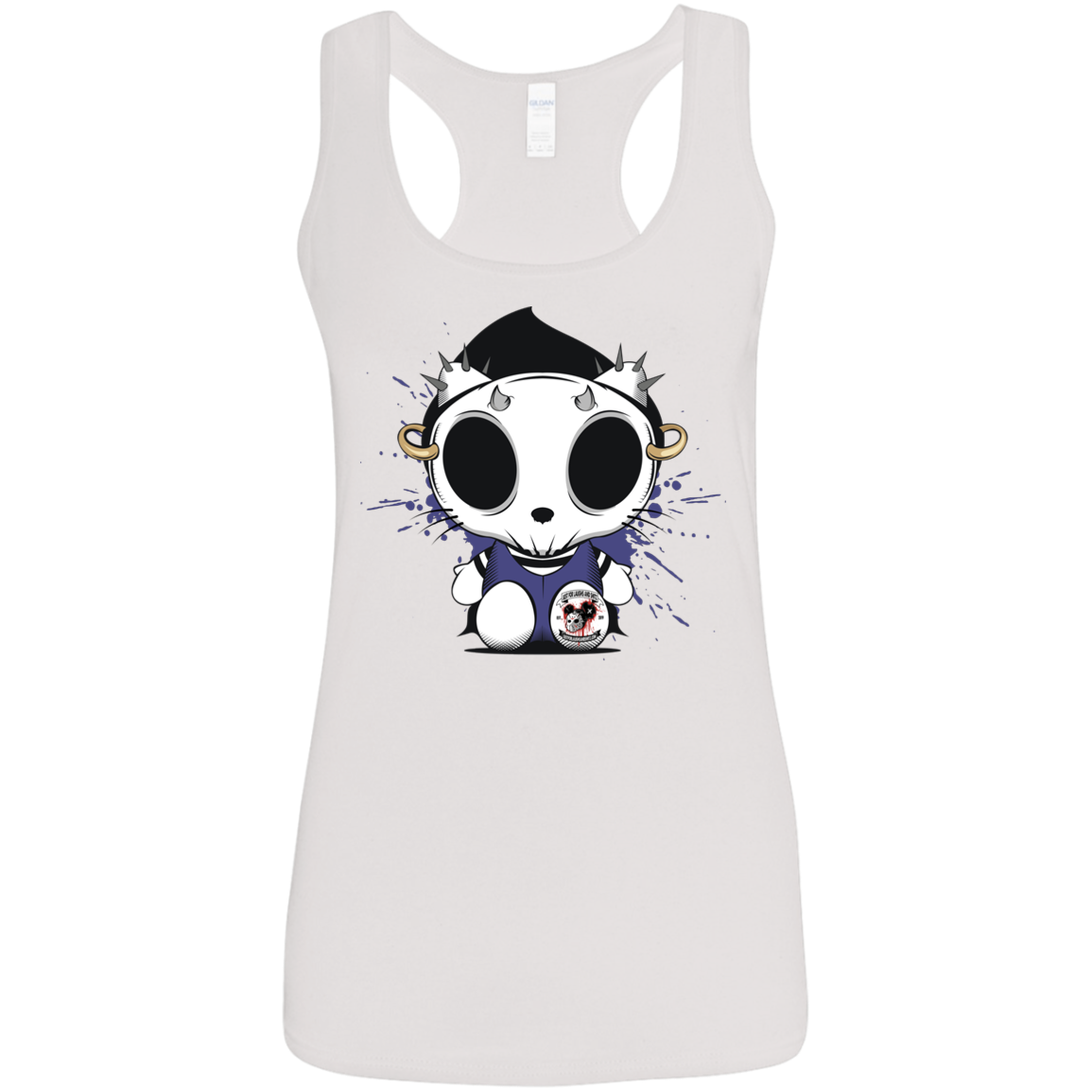 "KITTY SKULL" Ladies' Softstyle Racerback Tank