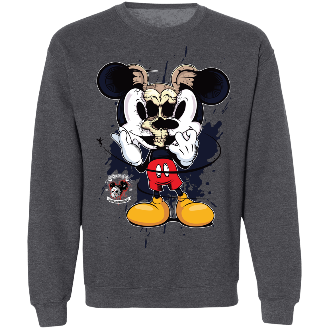 "SKULL MICKEY" Crewneck Pullover Sweatshirt  8 oz.