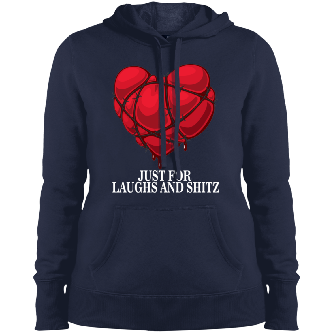 "MY BLOODY HEART" Ladies' Pullover Hooded Sweatshirt in white priint