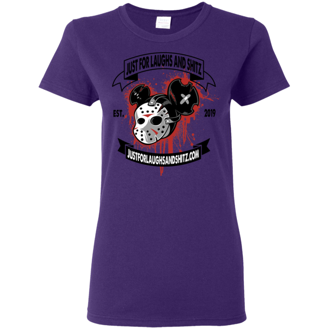 "MICKEY MASK" with black banner Ladies' 5.3 oz. T-Shirt