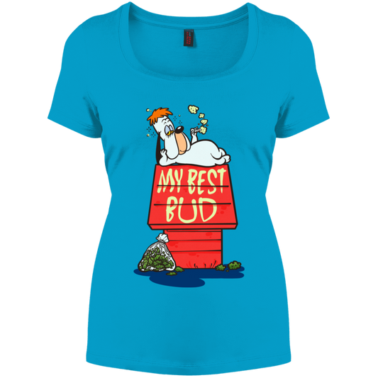 "MY BEST BUD" Women's Perfect Scoop Neck Tee
