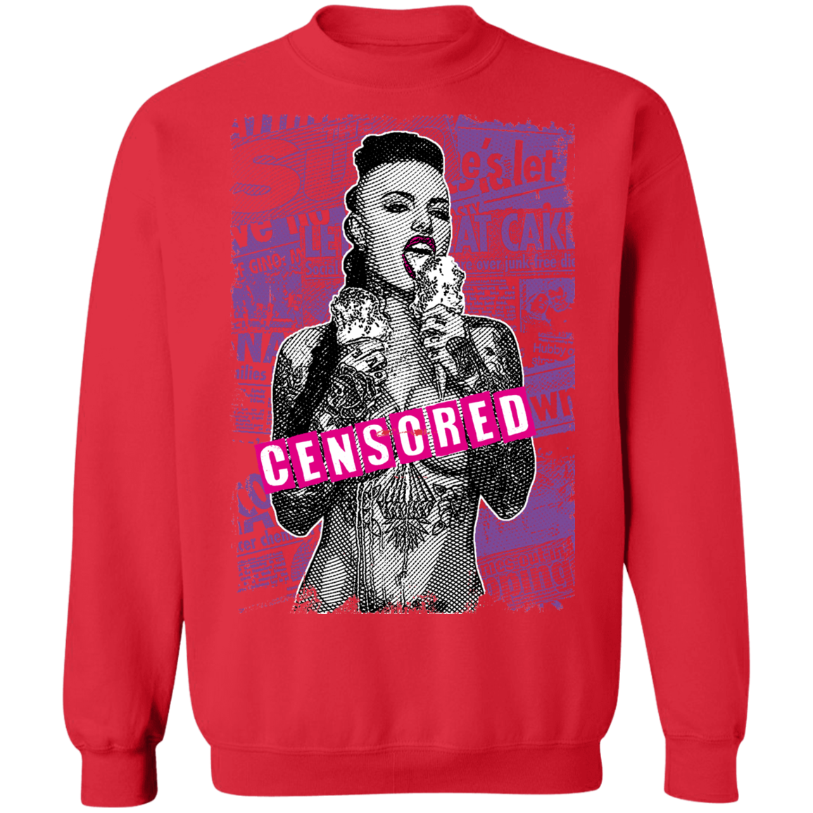 "CENSORED" Crewneck Pullover Sweatshirt  8 oz.