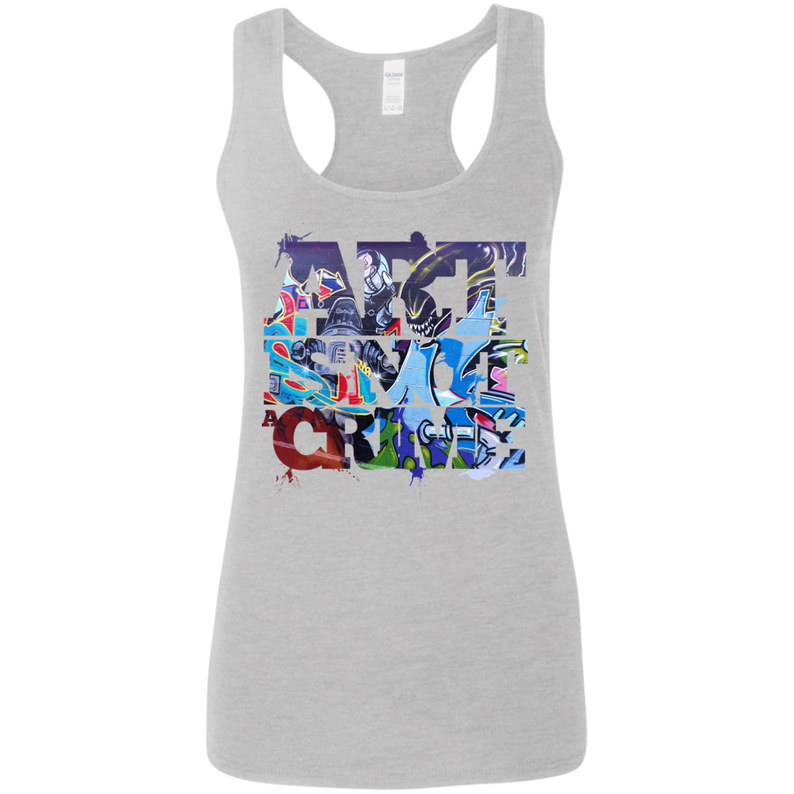 "NOT A CRIME" Ladies' Softstyle Racerback Tank